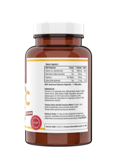 Vitamin C 1000 Mg Beta Glucan 50 Mg 120 Tablet X 6 Kutu C Vitamin