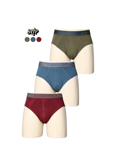Kp 3'lü Erkek Düz Pamuklu Renkli Boxer Slip Boxer Haki Bordo