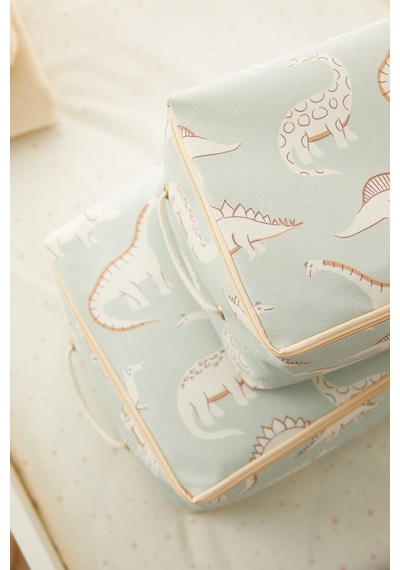 Ocean Home Textile 2'li Çocuk Odası Dinozor Hurç Set 1 Adet 30 x 22 x 18 / 1 Adet 52 x 28 x 21 cm