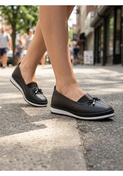 Nesilshoes Nesil Shoes Sdf P01 Günlük Anatomik Kadın Ayakkabı Siyah