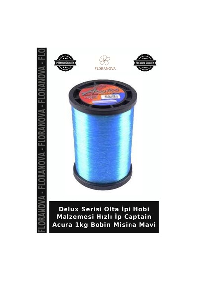 Delux Serisi Olta İpi Hobi Malzemesi Hızlı İp Captain Acura 1kg Bobin Misina Mavi 0.50mm