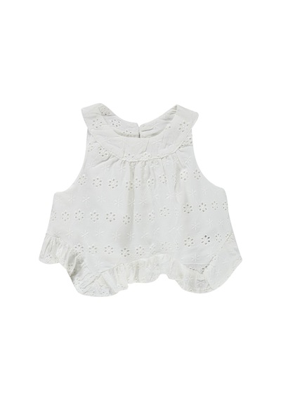 Civil Baby Brodeli Şortlu 6-18 Ay Takım - Kırık Beyaz