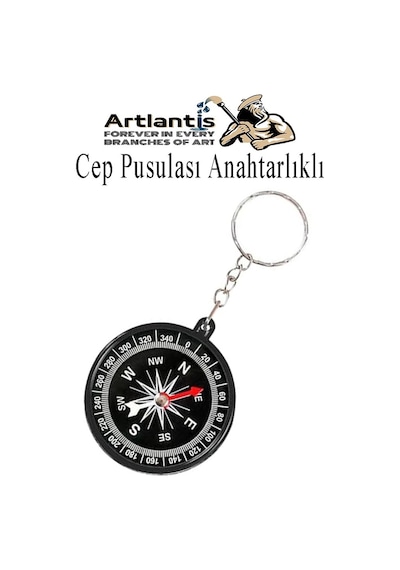 Pusula Anahtarlık Renkli 1 Adet Küçük Pusula Okul Deney Gezi Cep Pusulası Manyetik Pusula Plastik Öğrenci Siyah