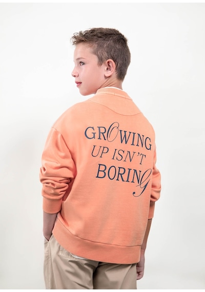 Mayoral Boston Erkek Çocuk İki İplik Sweatshirt Turuncu