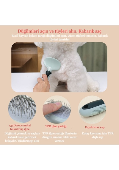 8 Parça Evcil Hayvan Tarak Makas Seti Kedi Ve Köpek Bakım Makası Banyo Fırçası Su Kasesi