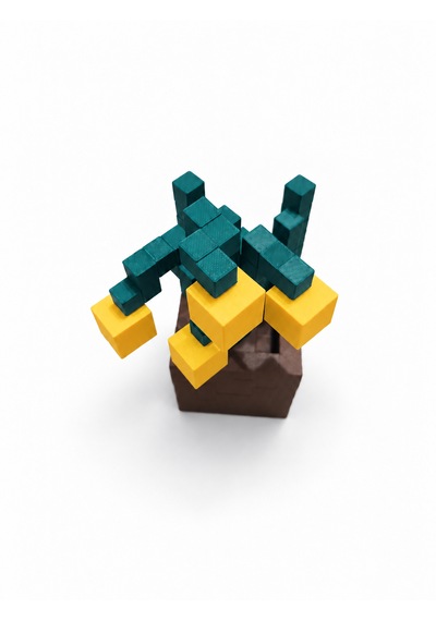 Piksel İnci Çiçeği Biblo - 3d Baskı, Minecraft Esintili Sarı