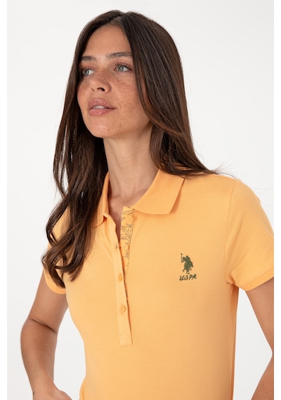 U.S. Polo Assn. Kadın Turuncu Basic Polo Yaka Tişört 50300896-VR202