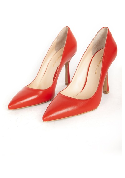 Dericlub Kadın Sivri Burun Stiletto Gerçek Deri Sy 27468 Kırmızı