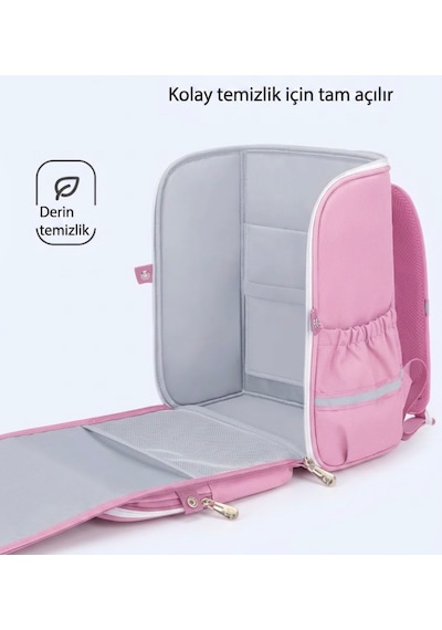 Unicorn 3d Desenli Kız Çocuk Kreş Ve Anaokulu Okul Çantası Pembe
