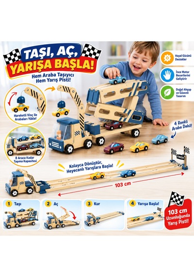 Arkhenx Ahşap Yarış Araba Taşıyıcı Adet Fiyatıdır Bzs1