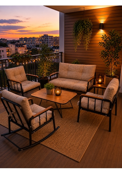 Liva Nesta Konfor Kırpık Dolgulu Bahçe Balkon Seti Siyah Metal İskelet Sallanır Koltuklu Takım Cappuccino Liva Nesta Konfor Kırpık Dolgulu Bahçe Balkon Seti Siyah Metal İskelet Sallanır Koltuklu Takım Cappuccino