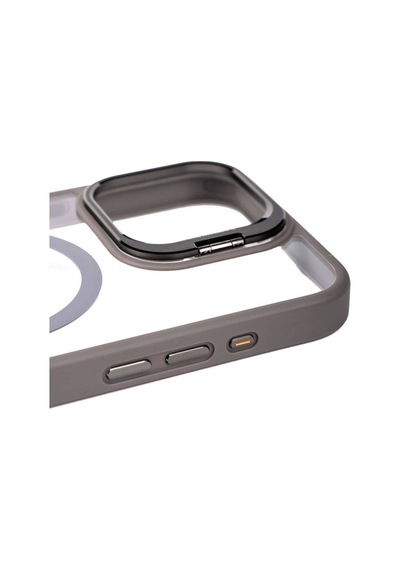 Apple Uyumlu iPhone 15 Pro Magsafe Wireless Şarj Özellikli Standlı Zore Klon Lmbd li Kılıf gr