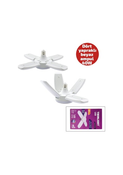 Katlanabilir Led Lamba 4 Kanatlı Geniş Açılı Papatya Tavan Ampulü E27