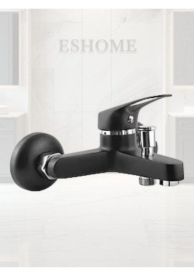 Siyah Elite Banyo Bataryası Musluğu Pirinç Gövde Sıcak Soğuk Çift Girişli Black Seri Siyah