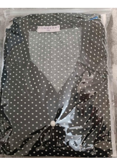 Pijamerry Kadın Büyük Beden Gömlek Yaka Süet Uzun Kol Pijama Takımı 5260- 1 Adet 001
