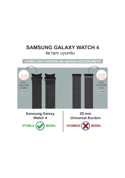 Microsonic Samsung Uyumlu Galaxy Watch 4 44mm Kordon Milano Loop Gümüş