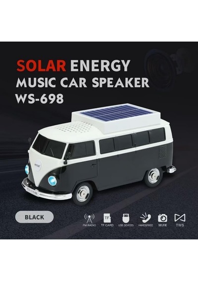 Minibüs Tasarımlı Bluetooth Speaker, Sd Kart, Usb, Fm Radyo, Şarjlı Taşınabilir Kablosuz Hoparlör, Siyah