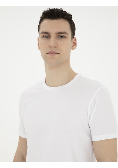 Pierre Cardin Erkek Beyaz Tişört Basic 50280751-vr013 Beyaz
