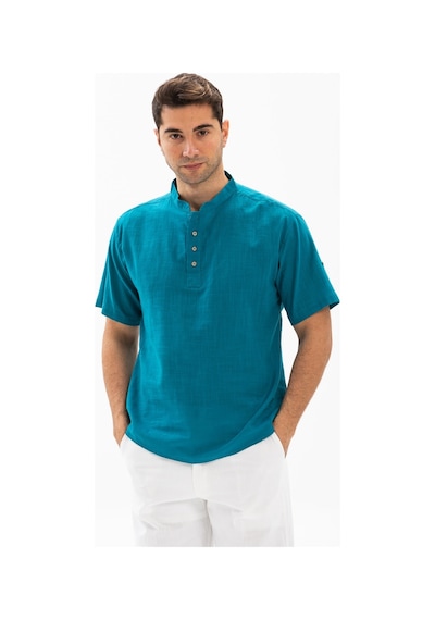 Kısa Kol Şile Bezi Bodrum Erkek T-shirt Petrol 3053-petrol Petrol