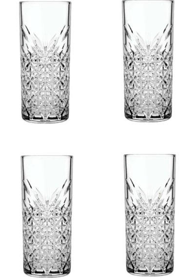 Paşabahçe timeless kristal kesme rakı bardak - 4 lü özel seri rak