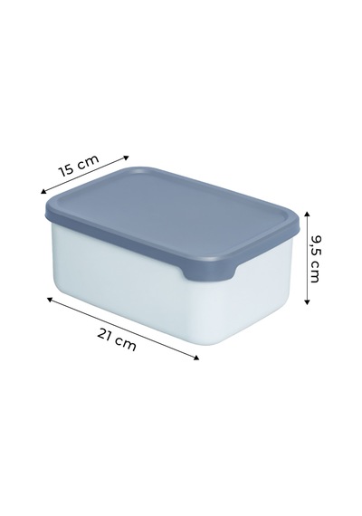 8 Li Dikdörtgen Saklama Kabı Seti 0,43ml-0,83ml-1.6l-2.6l Mikrodalga Ve Dondurucu Uyumlu Mavi