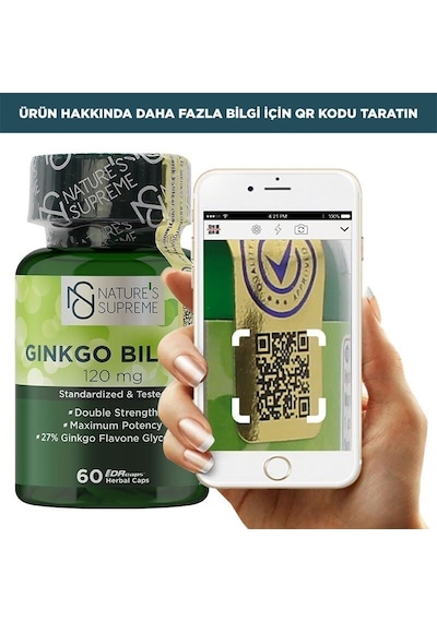Natures Supreme Ginkgo Biloba 120 Mg 60 Kapsül Aromasiz