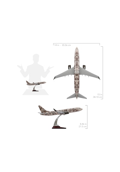 Zekupp Boeing 737-800 Askeri Kamuflajlı Model Uçak Maketi