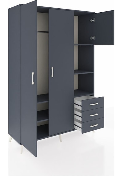 Hyperion Dolap 5 Raflı 3 Çekmeceli Tek Askılı 132x44x195 Antrasit-antrasit/antrasit Antrasıt/antrasıt Hyperion Dolap 5 Raflı 3 Çekmeceli Tek Askılı 132x44x195 Antrasit-antrasit/antrasit Antrasıt/antrasıt