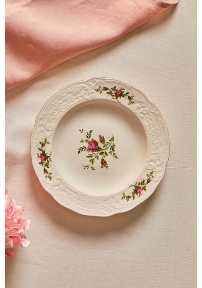 Karaca Vintage Rose Çukur Tabak 22 Cm Çok Renkli