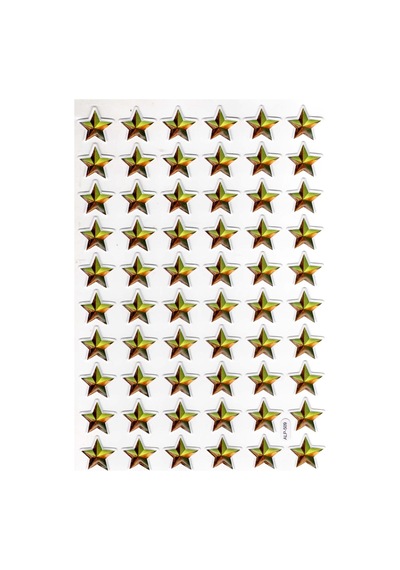 Sticker Kabartmalı A4 Boyutunda Stiker Defter, Planlayıcı Etiket- Lim509 - Yıldız Çok Renkli