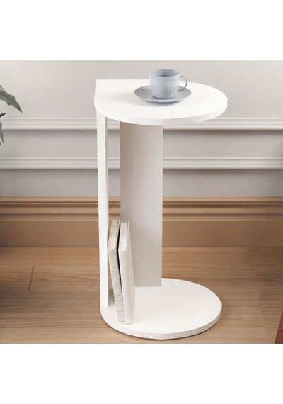 İnarch Dizayn Drop Modern Tasarım Yan Sehpa Kompakt Ve Ergonomik Yan Masa Beyaz