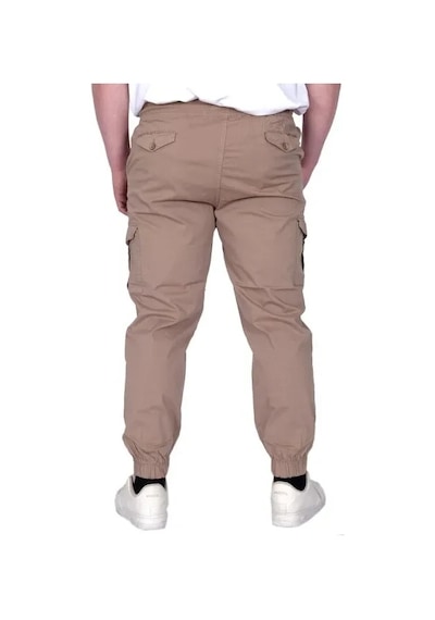 Cüsseli Büyük Beden Erkek Pantolon Keten Kargo Jogger 21911 Cappucino Cappucino
