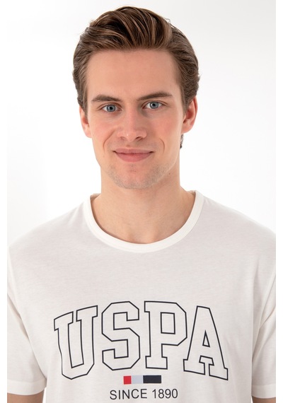 U.S. Polo Assn. Erkek Bisiklet Yaka Beyaz Pijama Takımı 50309291-VR013