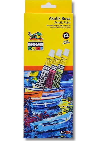Nova Color Akrilik Boya Tüp 7 Ml 12li Takım Çok Renkli