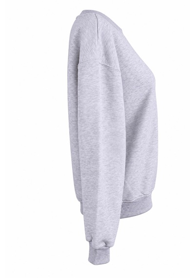 Trender O Yaka 3 İp Gri Kadın Sweatshirt 27kdt1000011