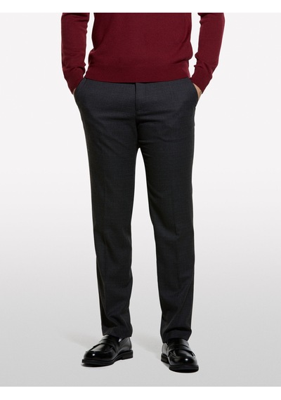 Viskoz Karışımlı Logo Detaylı Özel Dikim Chino Pantolon Erkek Siyah Pantolon - 325a4sddsf05k