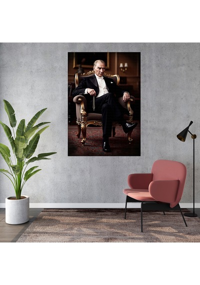 Mustafa Kemal Atatürk 100x150 Cm Poster Duvar Kağıdı 01 Çok Renkli