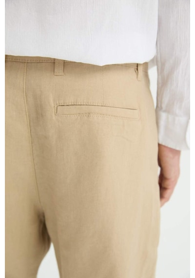 DeFacto %100 Keten Regular Fit Yazlık Bermuda Şort D9931AX25SMBG732