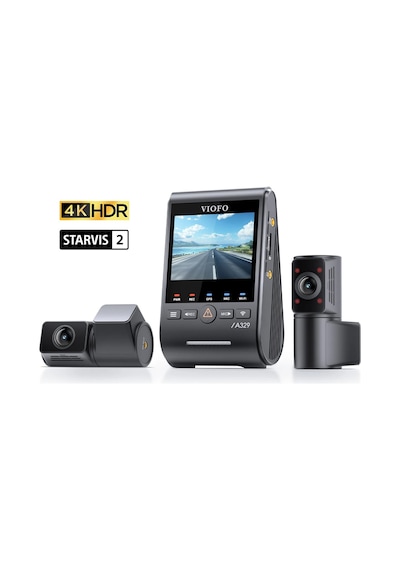 Viofo A329s 3 Kameralı Ön+arka+iç 4k+2k+2k Wi-fi 6 Hdr Sony Starvıs 2 Sensör Gps'li Ssd Destekli Araç Kamerası
