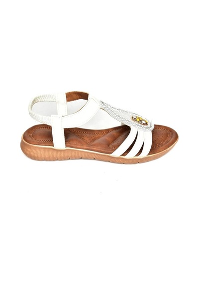 Fox Shoes S258013709 Beyaz Alçak Tabanlı Kadın Sandalet Beyaz