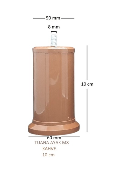 Tuana Ayak 10 cm M8 Cıvatalı Kahve