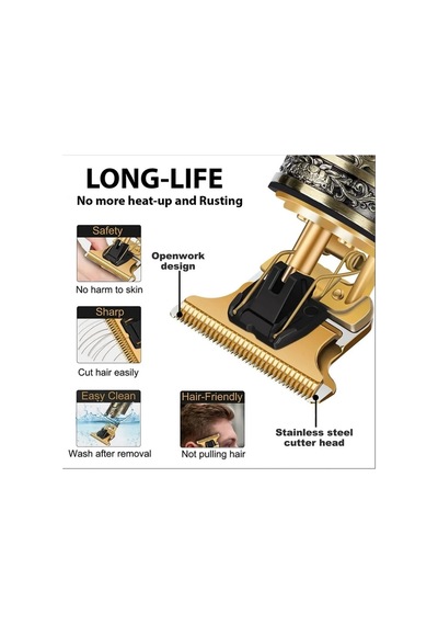 Cp-0685 Şarjlı Saç Ense Sakal Traş Makinesi Hair Clipper T Bıçaklı 0 Traş Tüm Vücut Tıraş Aleti