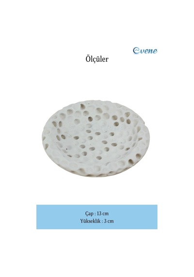 Dekoratif Kase Takı Kutusu Yüzük Kolye Kutusu Mum Tabağı Takı Organizer Baloncuklu - Beyaz