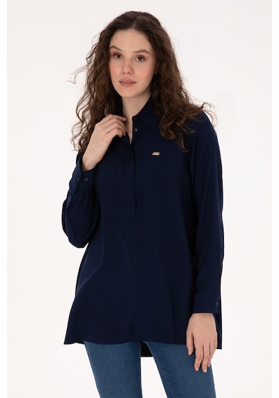 U.s. Polo Assn. Kadın Lacivert Gömlek Desenli 50316411-vr033 Lacivert