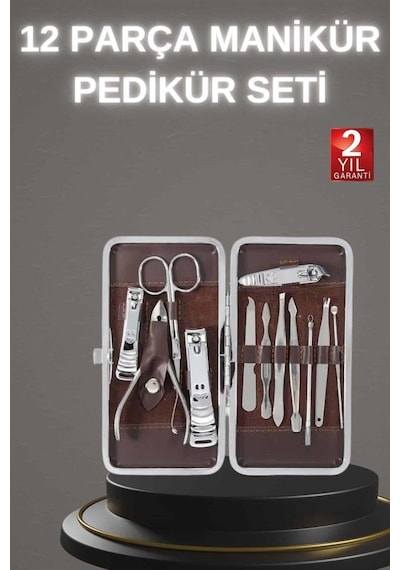 12 - 647 - Parça Paslanmaz Çelik Kompakt Ve Tnabilir Manikür Makası - Csmo-tex - Tırnak Makası