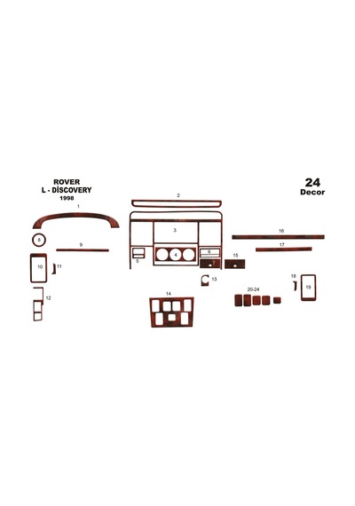Land Rover Discovery Torpido Kaplama 1998-2004 24 Parça Maun