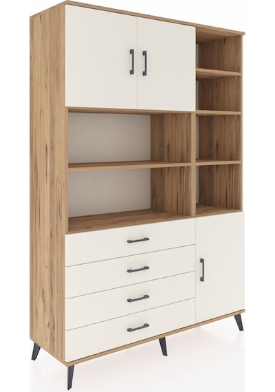 Hyperion Dolap 9 Raflı 4 Çekmeceli 3 Kapaklı 132x44x195 Çam-a... Çam Hyperion Dolap 9 Raflı 4 Çekmeceli 3 Kapaklı 132x44x195 Çam-a... Çam