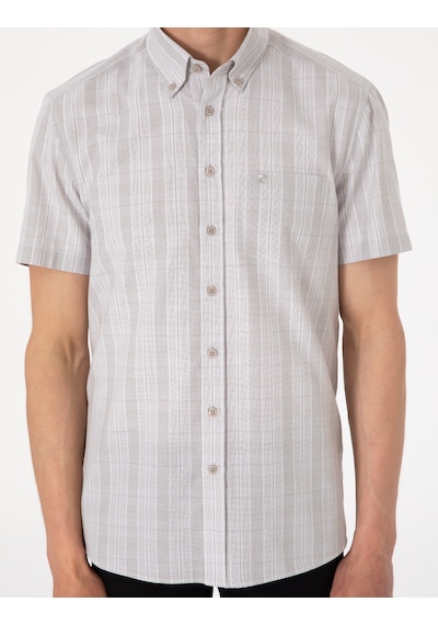 Pierre Cardin Erkek Bej Gömlek Kısa Kollu 50307083-vr011 Bej