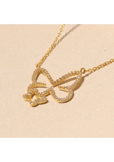 İki Kelebek Kolye 718911 Gold Gümüş