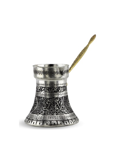 İşlemeli Kalın Bakır Cezve 1100 Ml